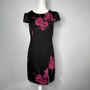 Betsey Johnson Magenta Hawaiian Floral Sheath Dress Women’s Size 4